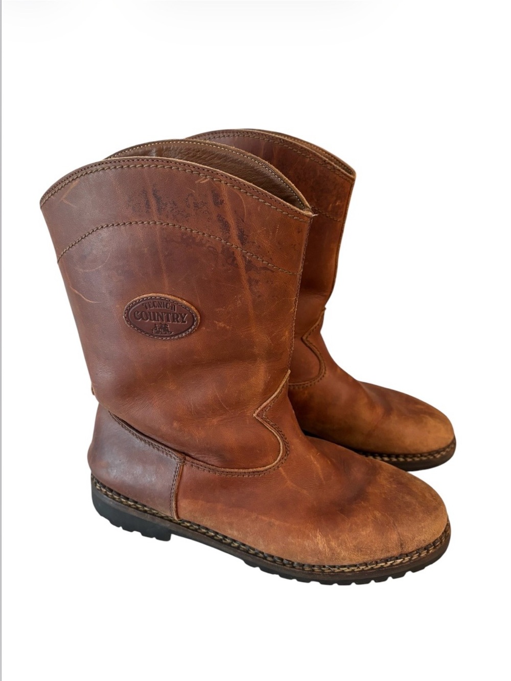 Men’s Vintage Tecnica Country Leather Boots - Pull-On- Fur Lined- ITALY Sz 10